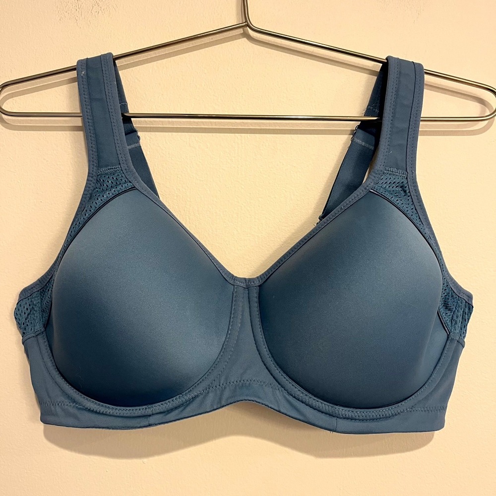 Wacoal Sports Bra Lindsey Underwire High Impact Blue Womens 38D